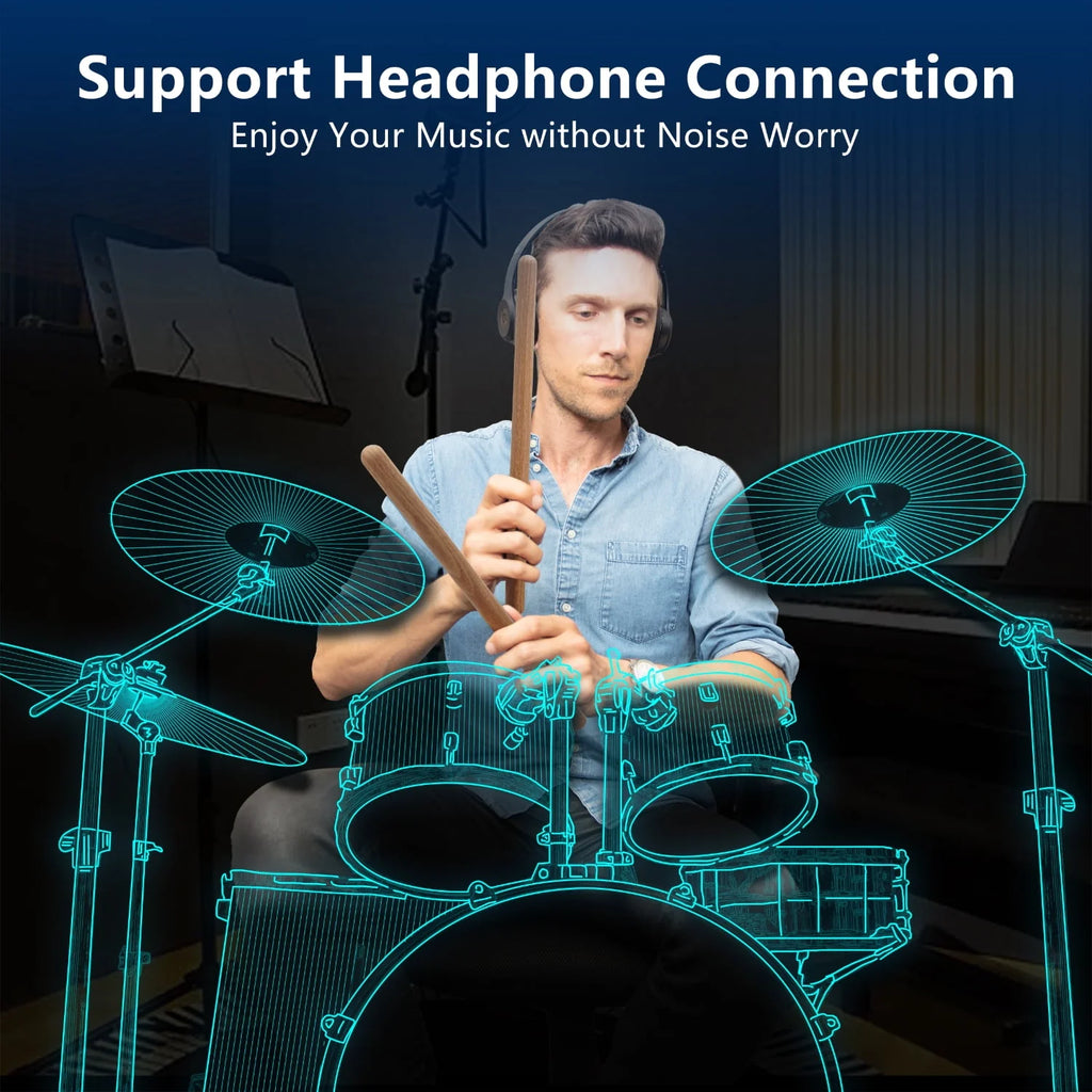 Electric Air Drum Set with Drumsticks and Pedals Q415691