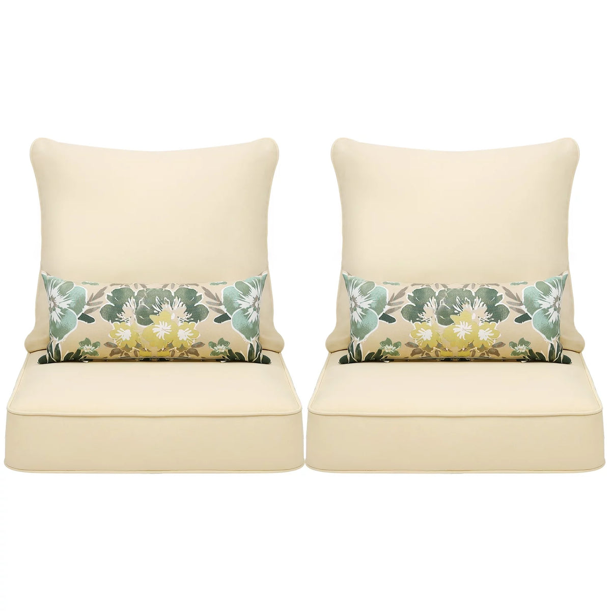 24'' x 24'' Outdoor Deep Seat Chair Cushion Set, Olefin Fabric (Set of 2 Seats, 2 Backs, 2 Pillows) X94690