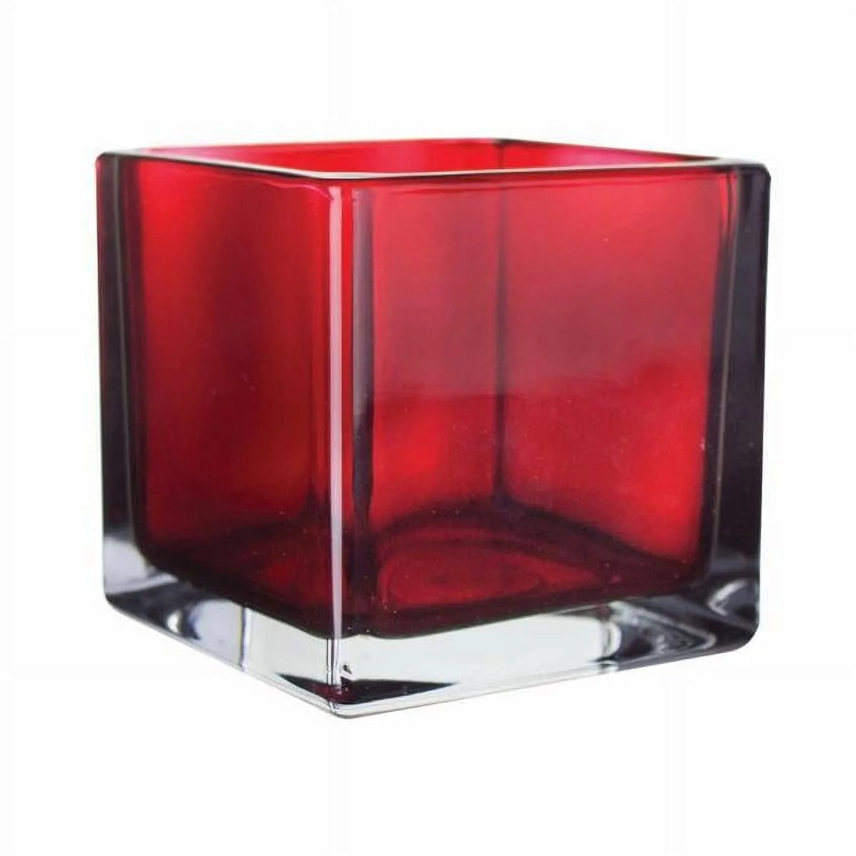 Ruby Red Cube Glass Vase Set of 6 R4182