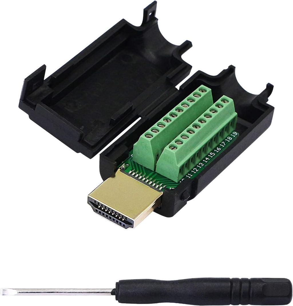 HDMI Solderless Adapter Gold Plated Connector with Plastic Cover Screwdriver O842707