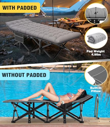 Black Folding Camping Cot with Carry Bag Y271774