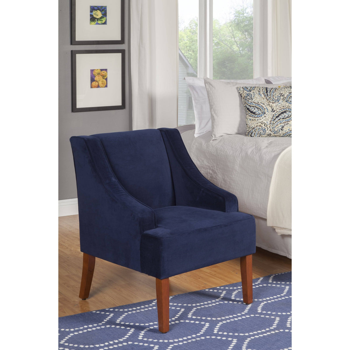 Navy Velvet Accent Chair A8156