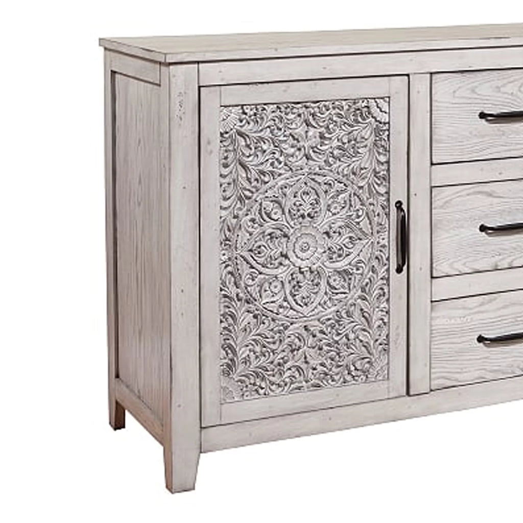 Wooden Dresser with 2 Cabinets and 3 Drawers Y1311