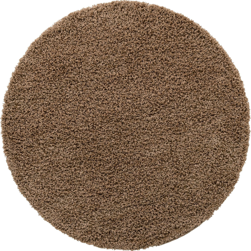 5 Ft Round Sandy Brown Shag Rug T942849