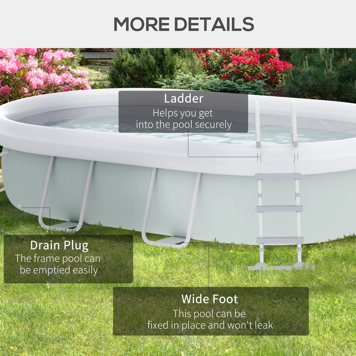 Brown Semi-Inflatable Frame Swimming Pool N45760
