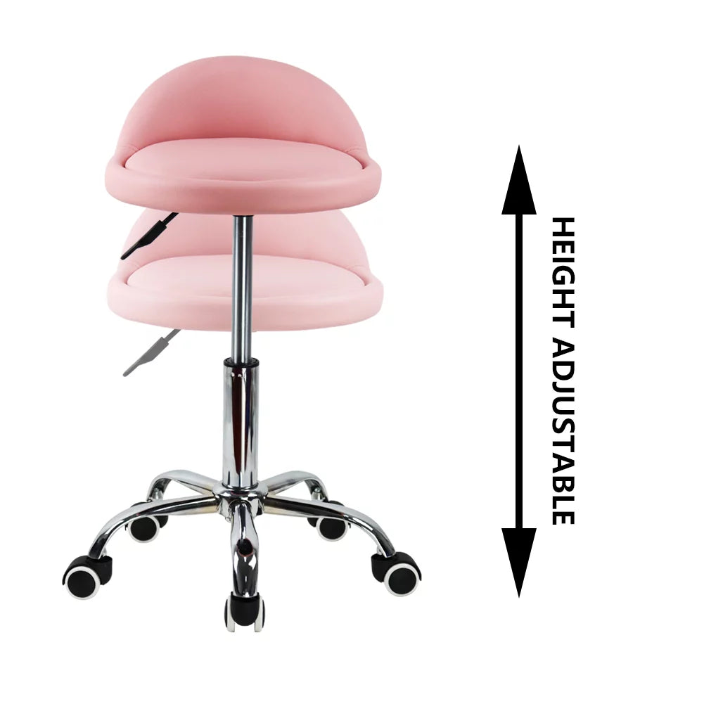 Pink PU Leather Adjustable Drafting Stool G8432
