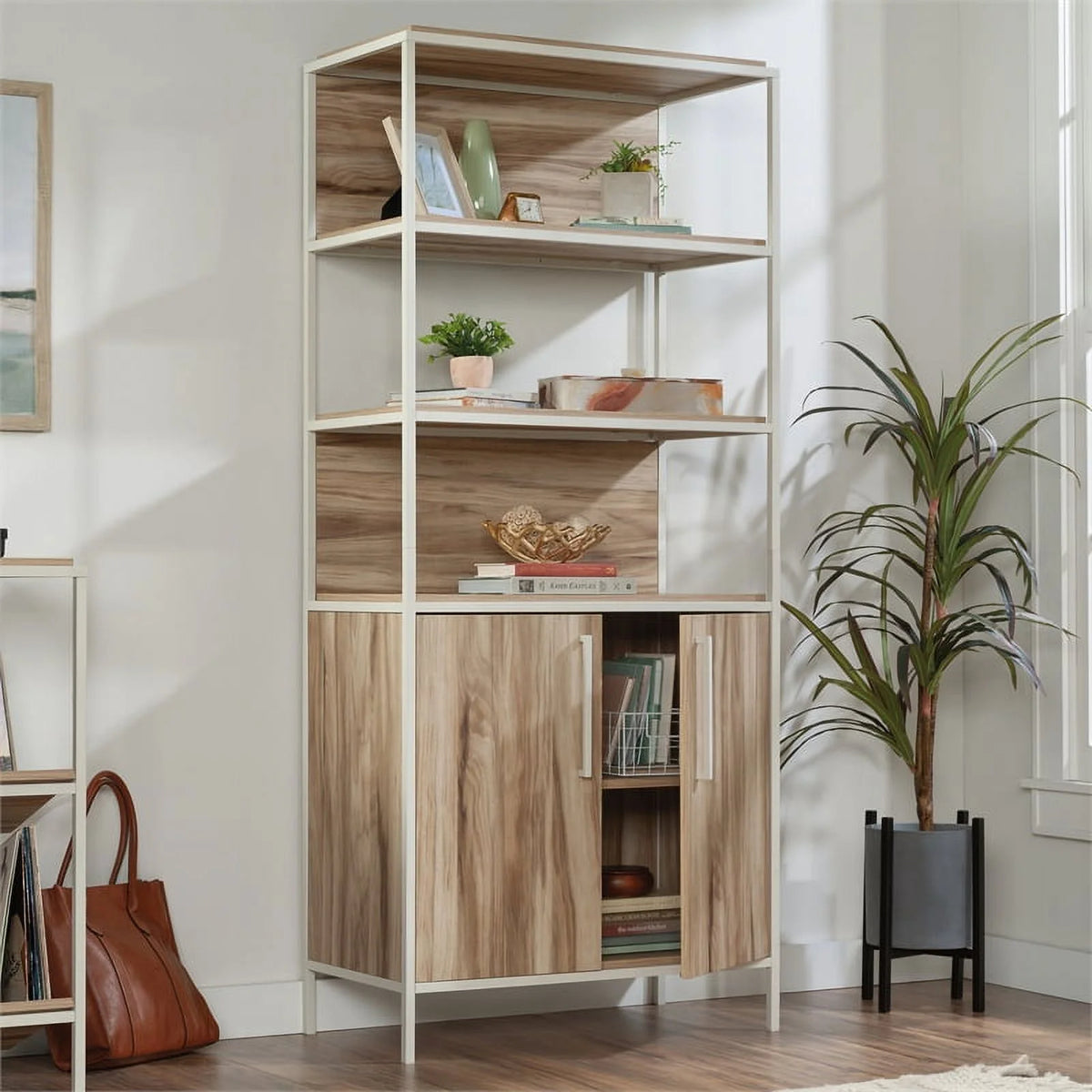 Kiln Acacia Brown Engineered Wood Bookcase M361957