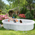 Brown Semi-Inflatable Frame Swimming Pool N45760
