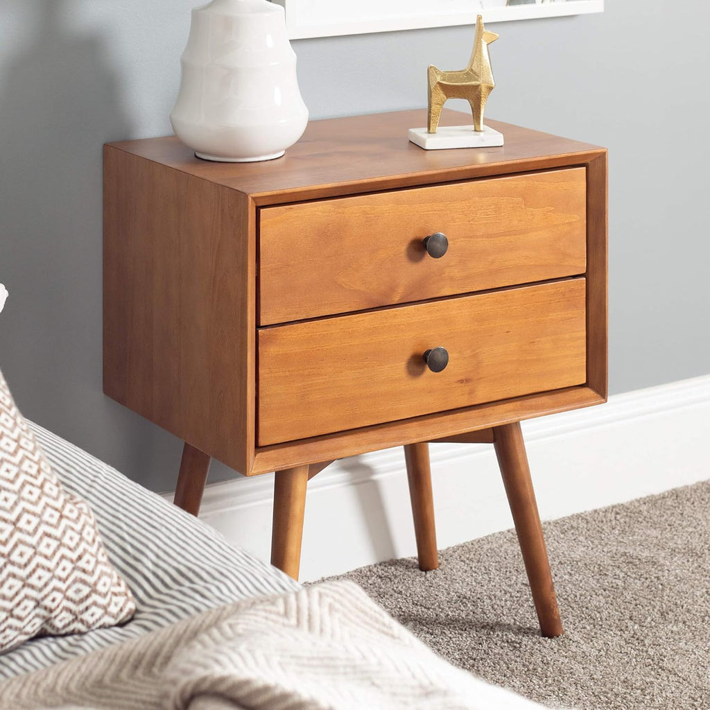 2 Piece 2 Drawer Solid Wood Nightstand Set K7385