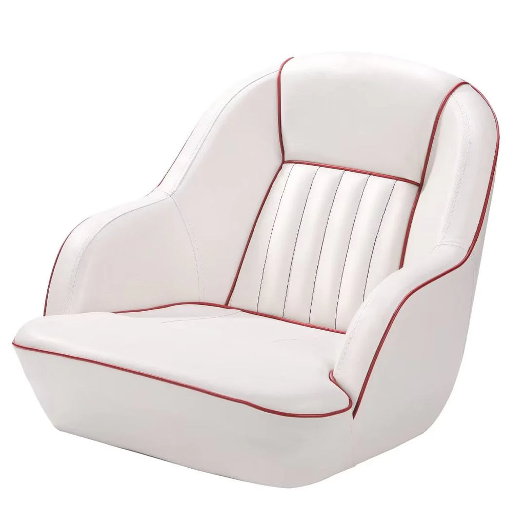 White/Red Pontoon Boat Captains Bucket Seat X7934