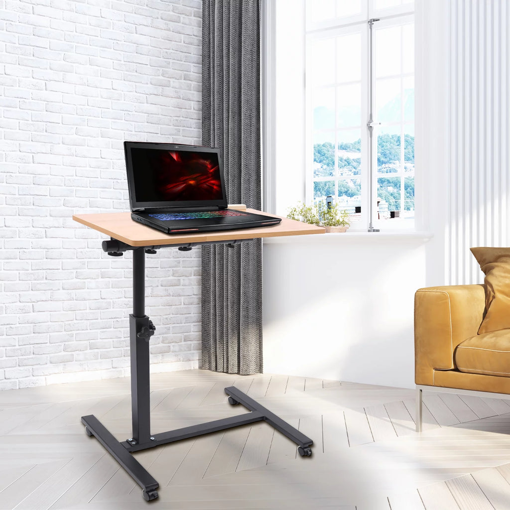 Rolling Laptop Desk Height Adjustable Tilt Tray W49787