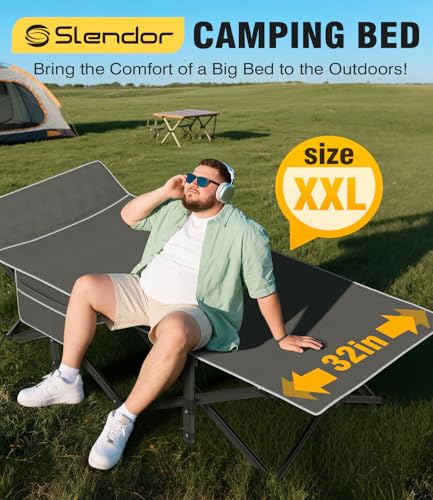 Black Folding Camping Cot with Carry Bag Y271774