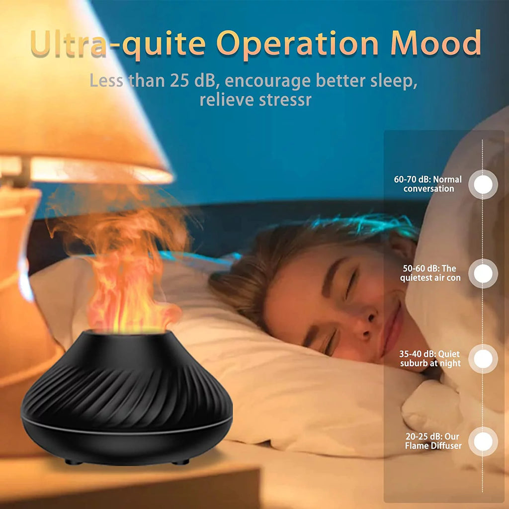 Flame Diffuser Humidifier 7 Flame Color Noiseless Cool Mist Diffuser G4446