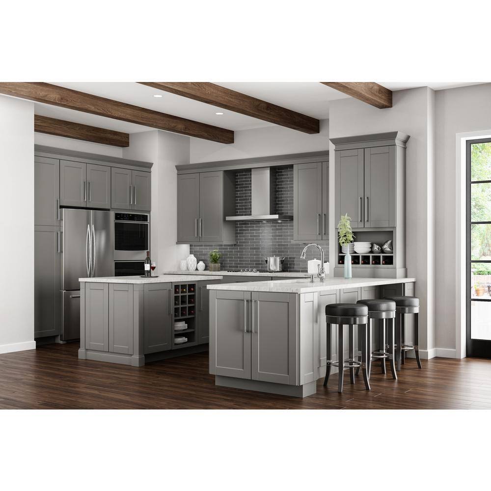 Dove Gray Farmhouse Apron-Front Sink Base Kitchen Cabinet Z985792