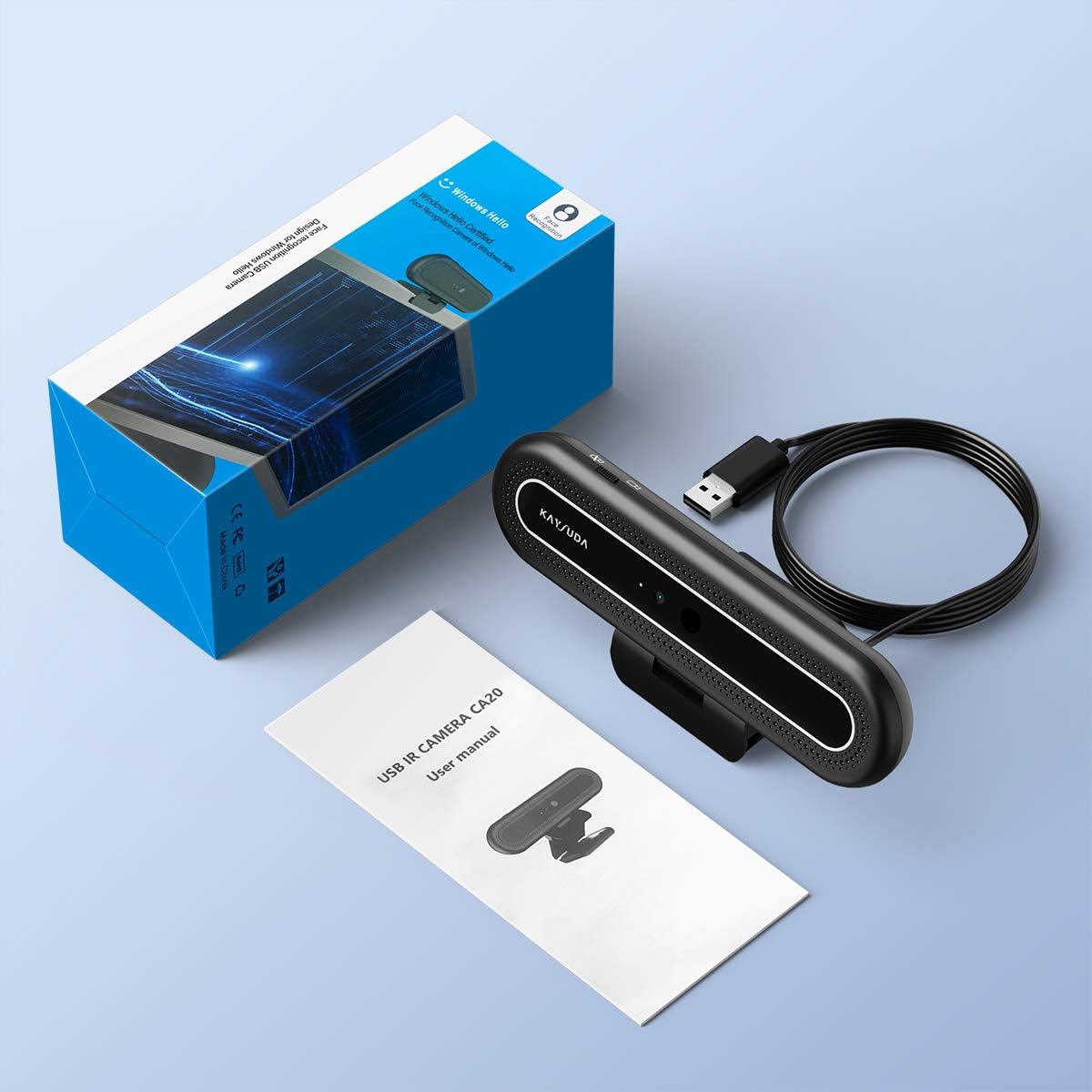 Face Recognition USB IR Camera 1080P with Dual Microphone Pack of 2 A5389