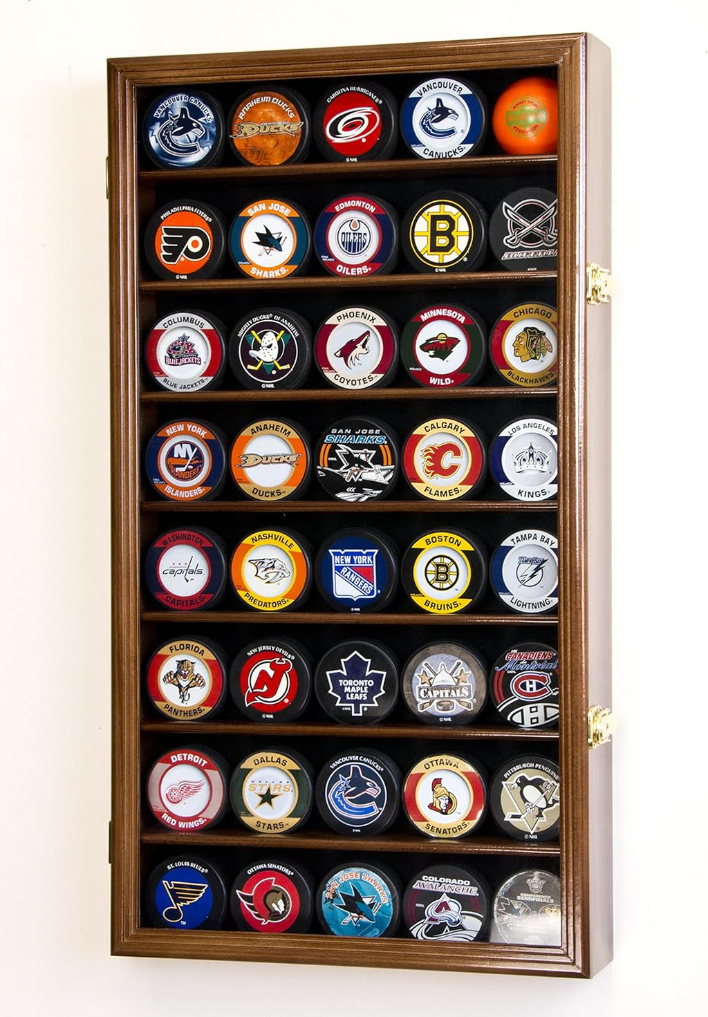 Hockey Puck Display Case Cabinet Holder Rack O301