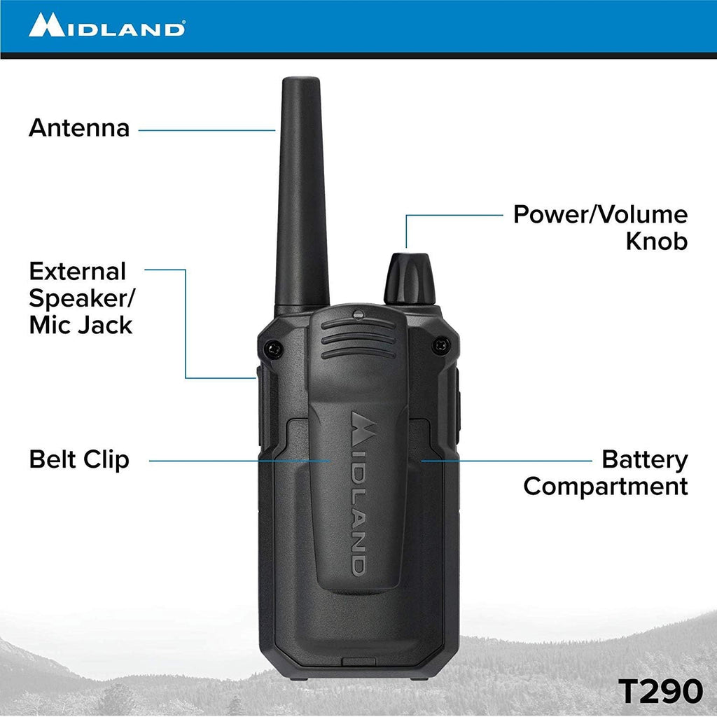 Black Silver Two Way Radio with NOAA Weather Scan and Alert T207353