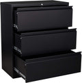 White 3 Drawer Metal Lateral File Cabinet with Lock M502
