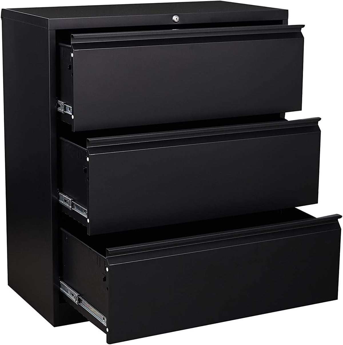 White 3 Drawer Metal Lateral File Cabinet with Lock M502