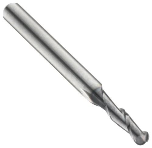 7/8x22 Diam 2 Flute Solid Carbide Ball End Mill TiAlN Finish K318645