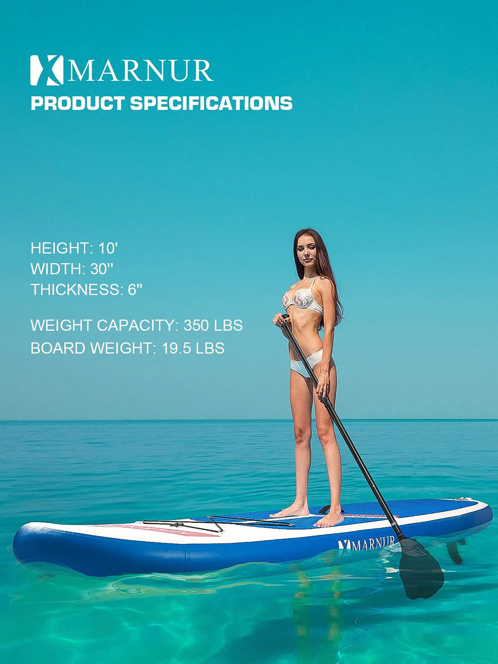 Inflatable Paddle Board with Non-Slip Deck and Pump K535