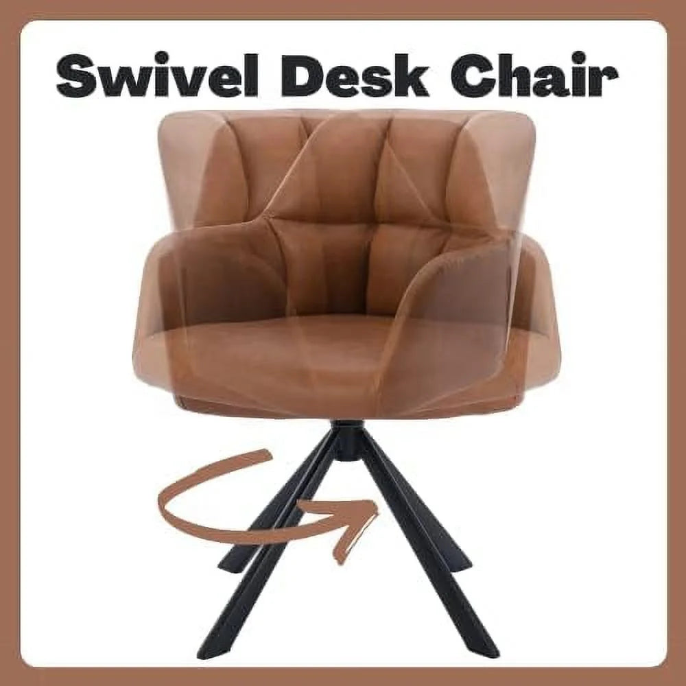 Velvet Swivel Arm Desk Chair O7744