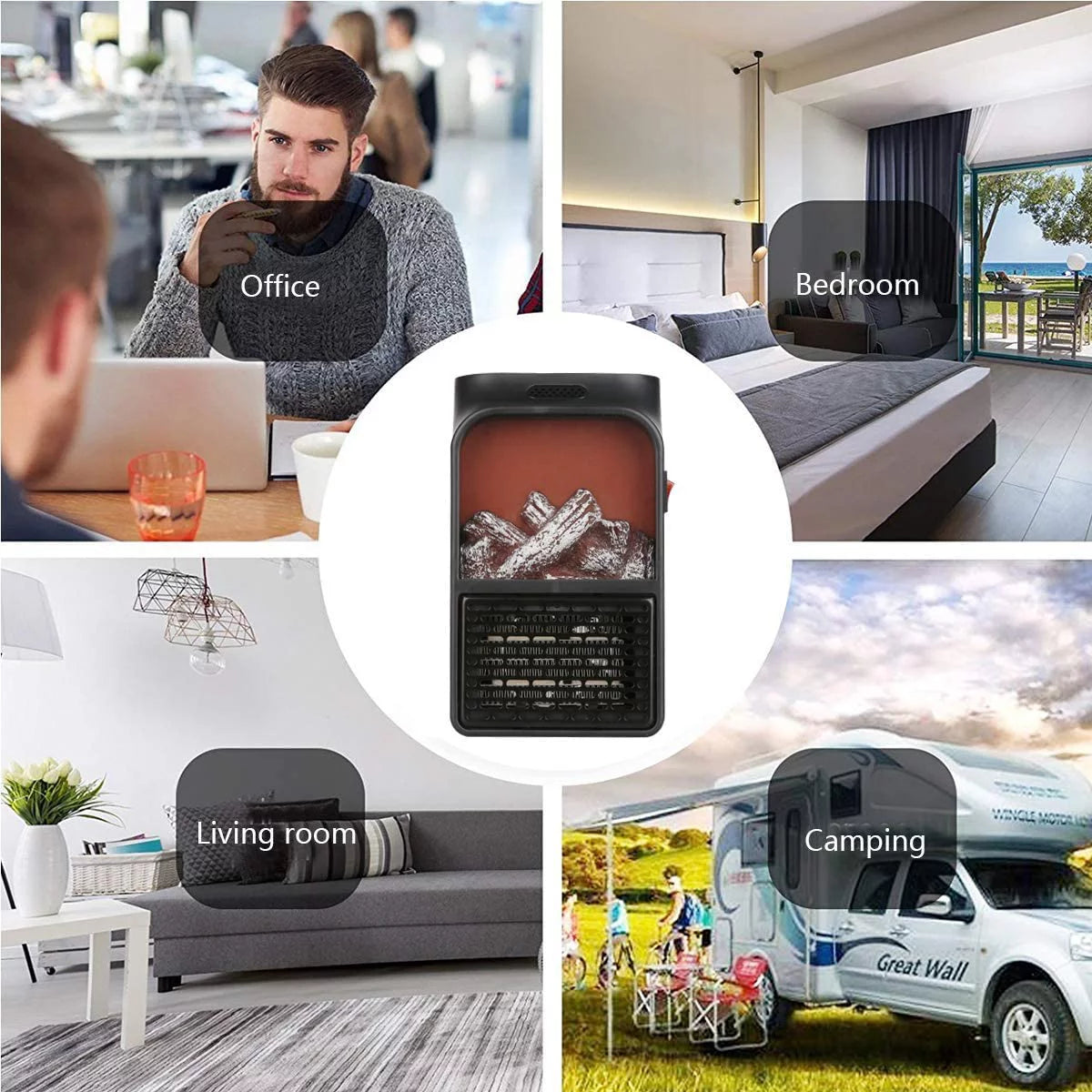 900W Mini Black Ceramic Electric Heater V126483