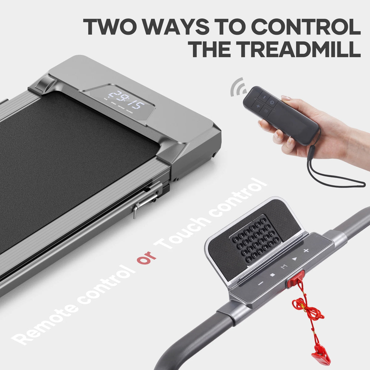 2 in 1 Folding Treadmill 7.5 MPH with Remote Control F951