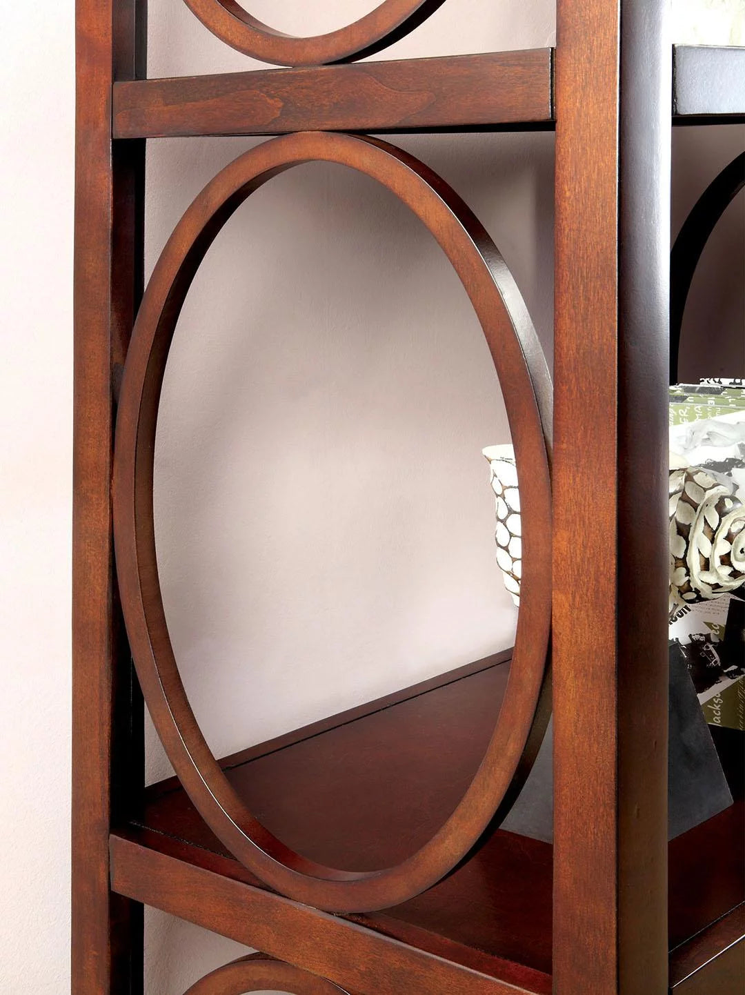 Wooden TV Stand With Glass Doors L43861