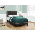 Queen Size Upholstered Brown Leather Look Bed H16934