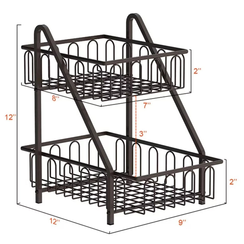 Bronze 2 Tier Metal Fruit Basket D504849
