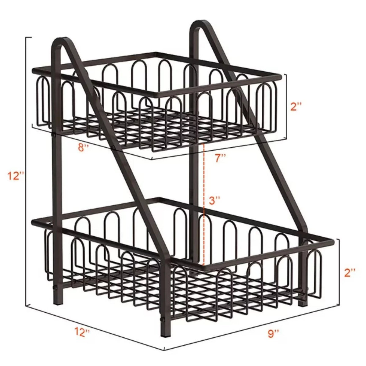 Bronze 2 Tier Metal Fruit Basket D504849
