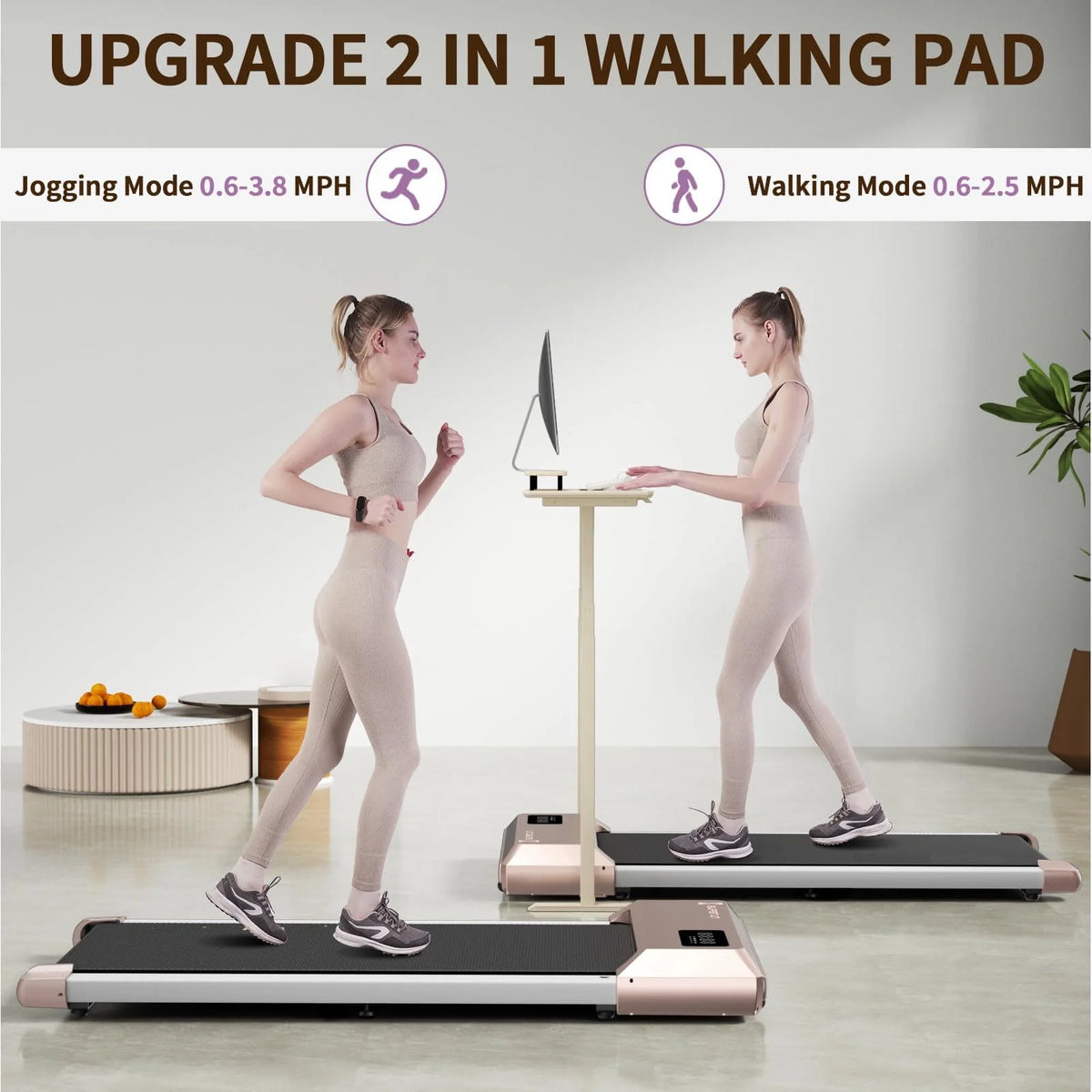 2.5Hp Ultra-Quiet Walking Pad Treadmill with Remote Control X60881