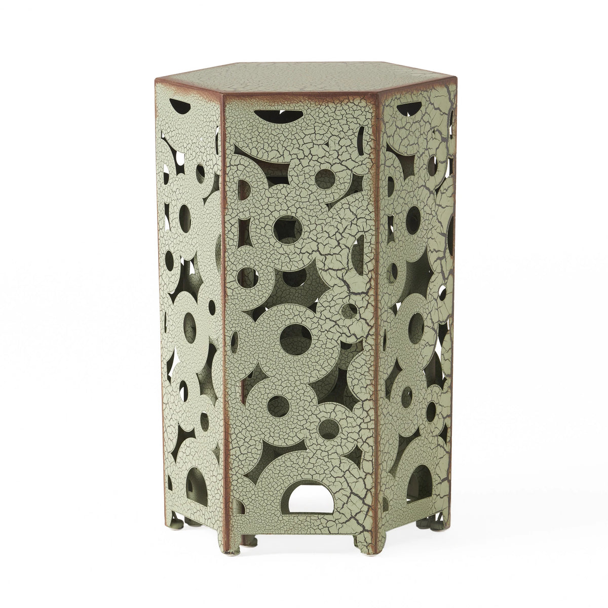 Set of 2 Antique Green Outdoor Accent Tables R387492