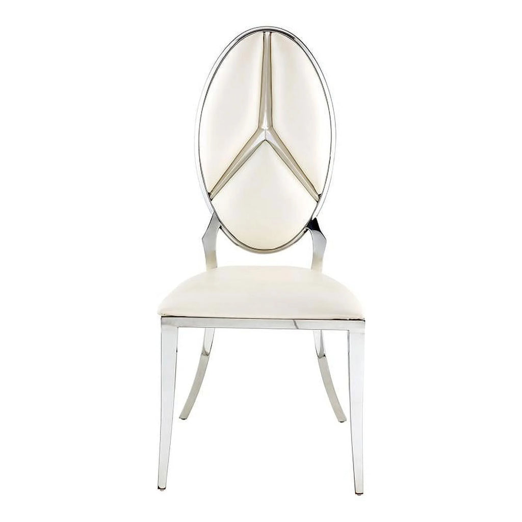 Beige Faux Leather Side Chair Set of 2 B481