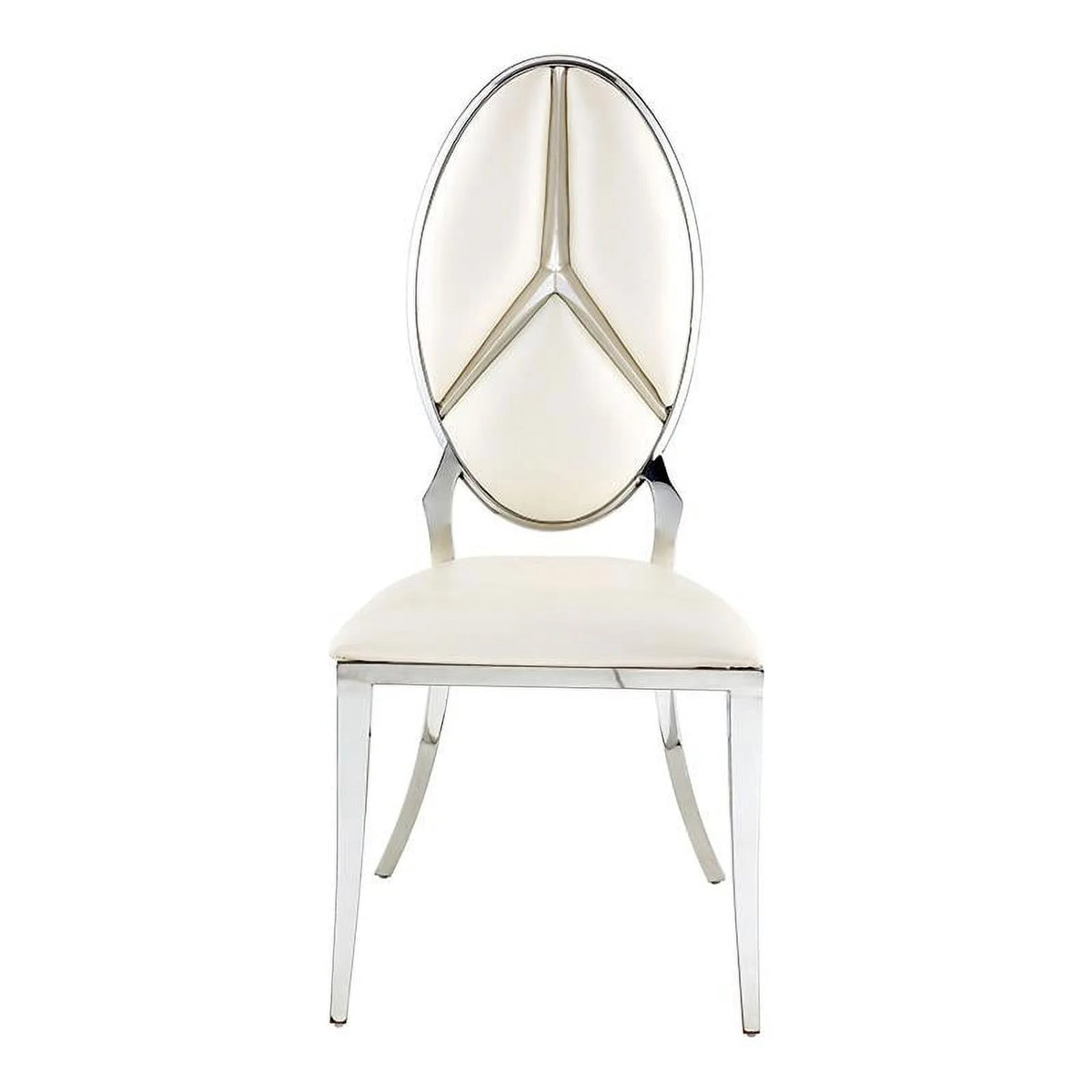 Beige Faux Leather Side Chair Set of 2 B481