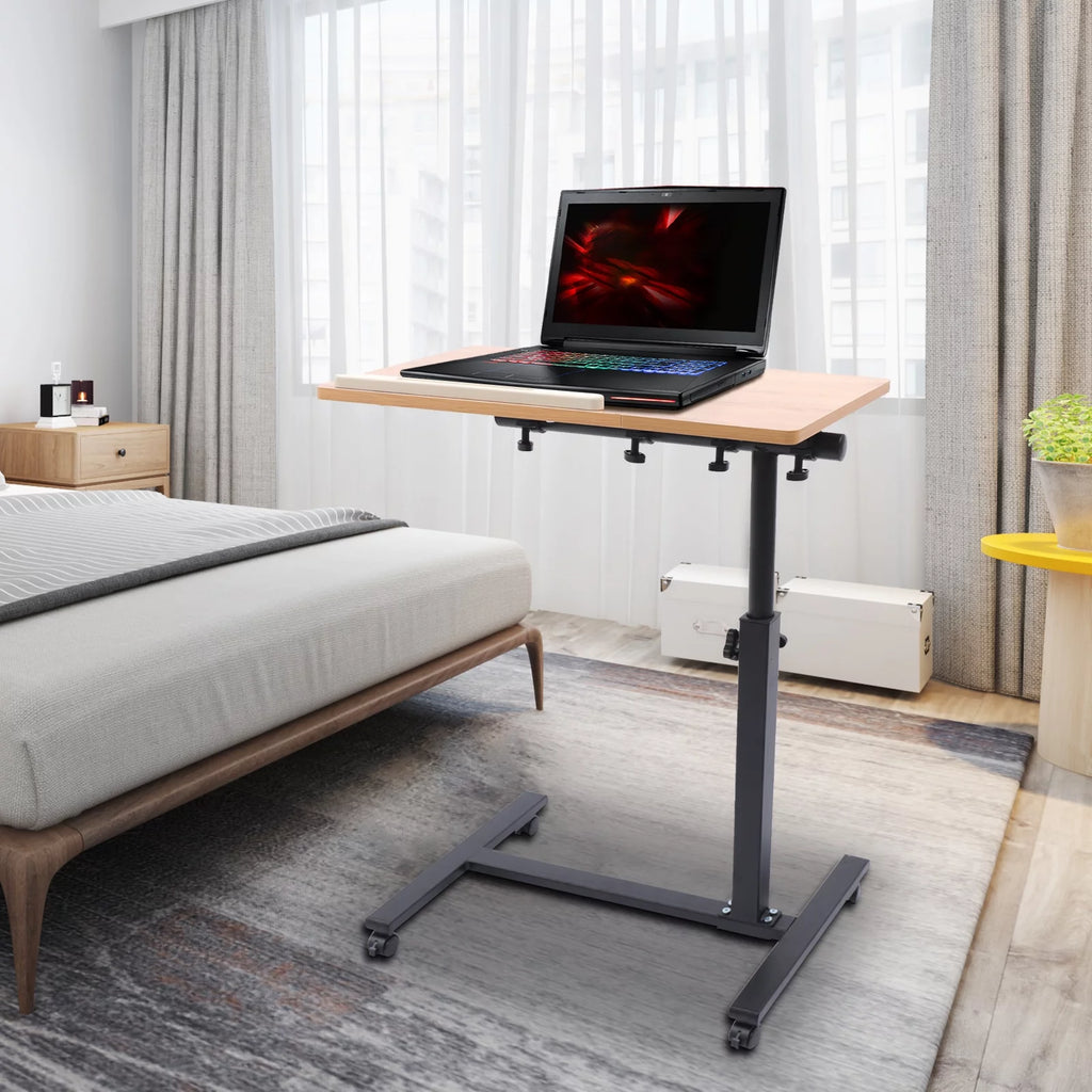 Rolling Laptop Desk Height Adjustable Tilt Tray W49787