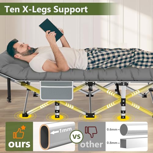 Black Folding Camping Cot with Carry Bag Y271774
