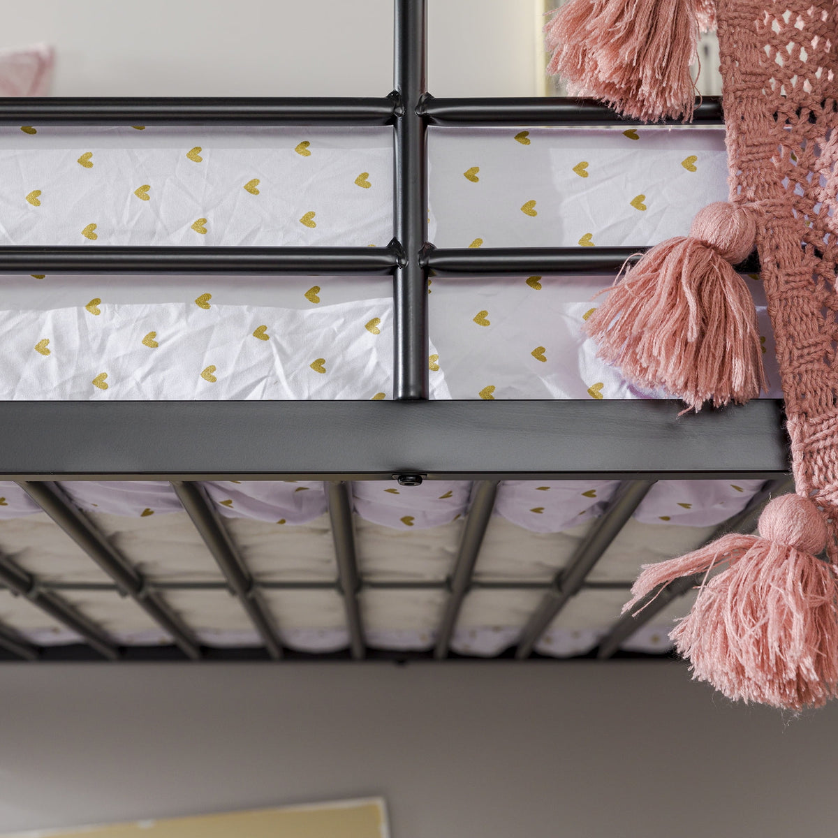 Black Twin Metal Loft Bed E439665