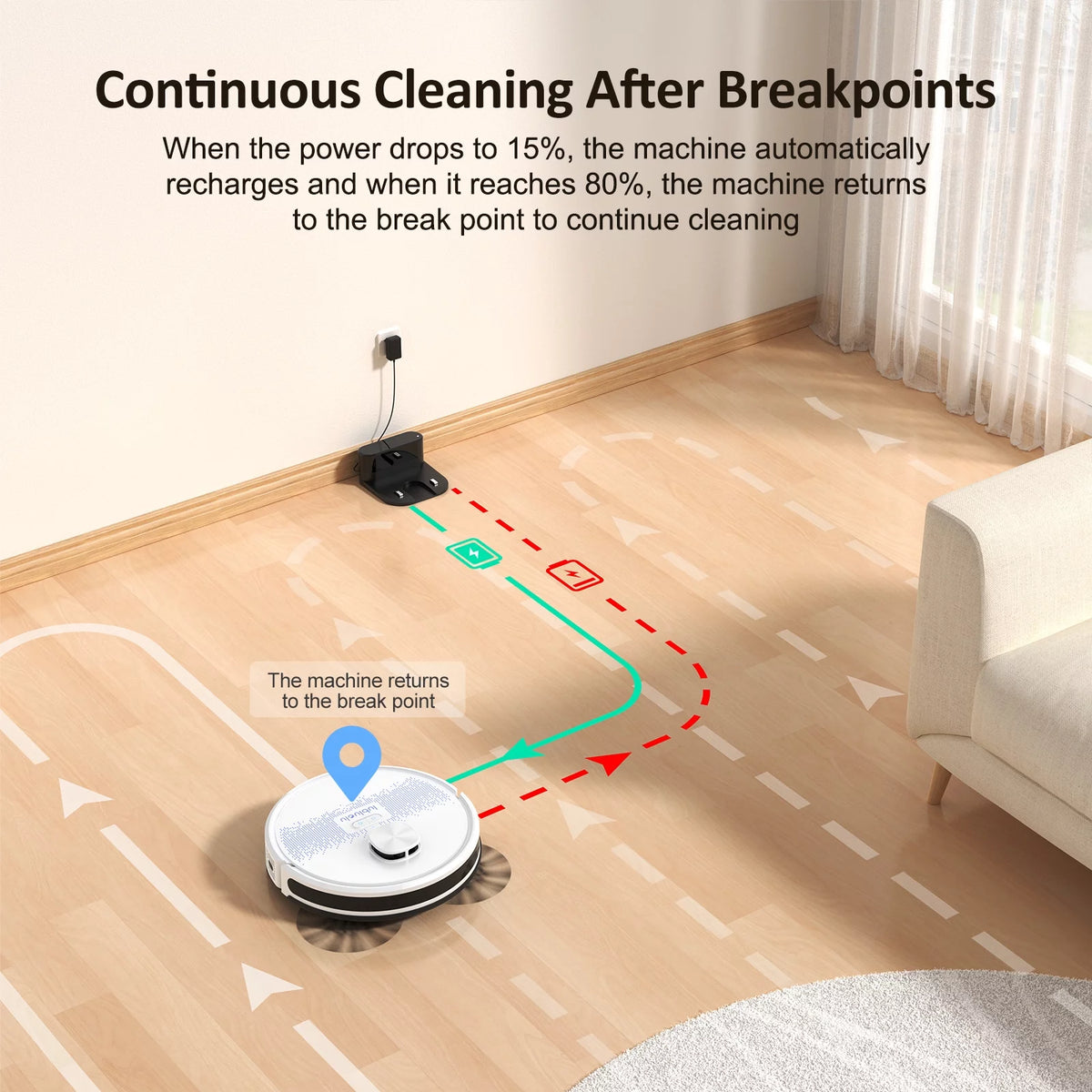 Robot Vacuum Cleaner and Mop Combo with WiFi Voice Control L78299