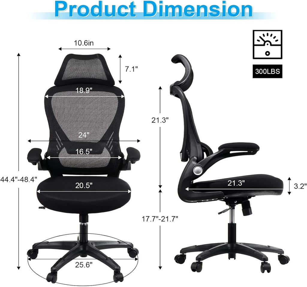 Black Mesh High Back Office Chair with Lumbar Support B87005