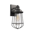 Textured Black Outdoor Wall Sconce W3036