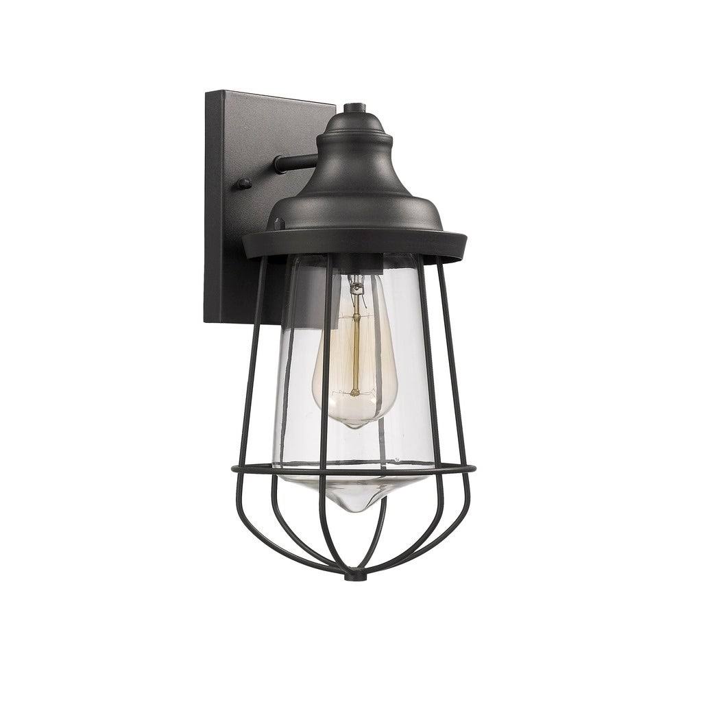 Textured Black Outdoor Wall Sconce W3036