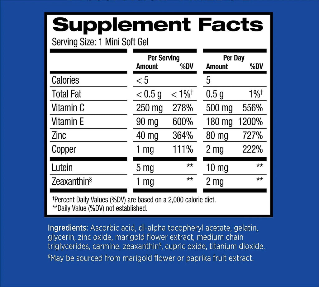 Lutein Zinc Eye Vitamin Supplement 210 Softgels T5467