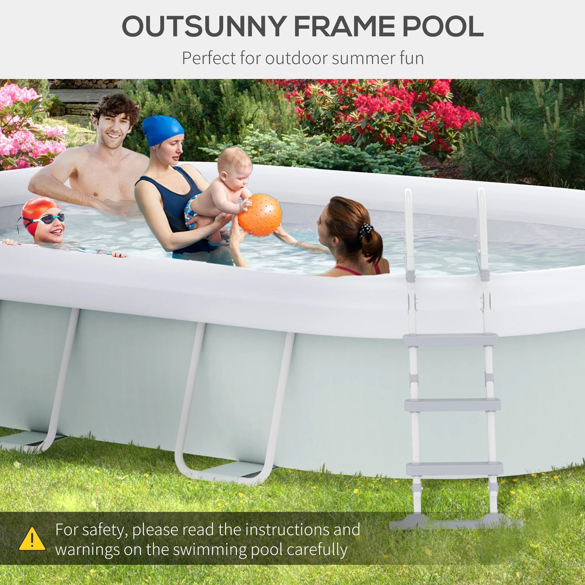 Brown Semi-Inflatable Frame Swimming Pool N45760