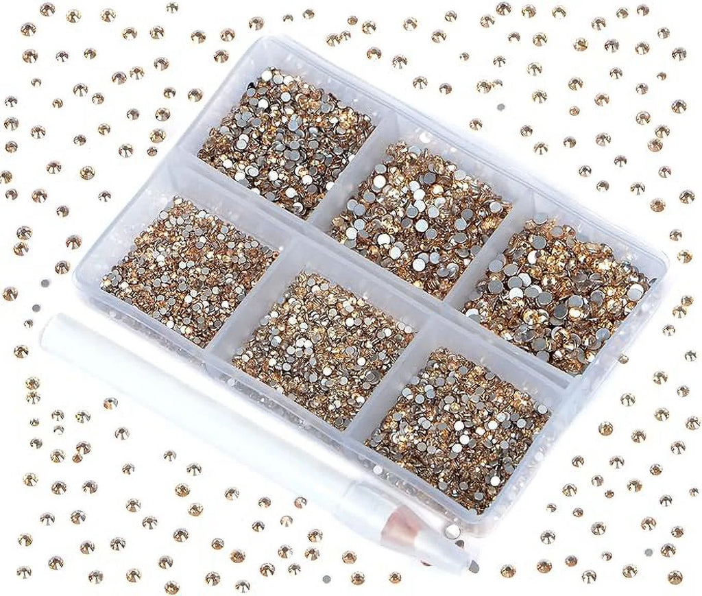 7200 Pieces 6 Mixed Sizes Round Crystal Rhinestones H883