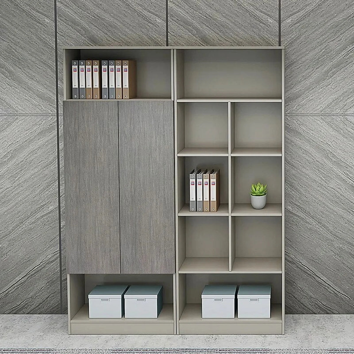 Office Desk and Chair Combination with Bookcase O656842