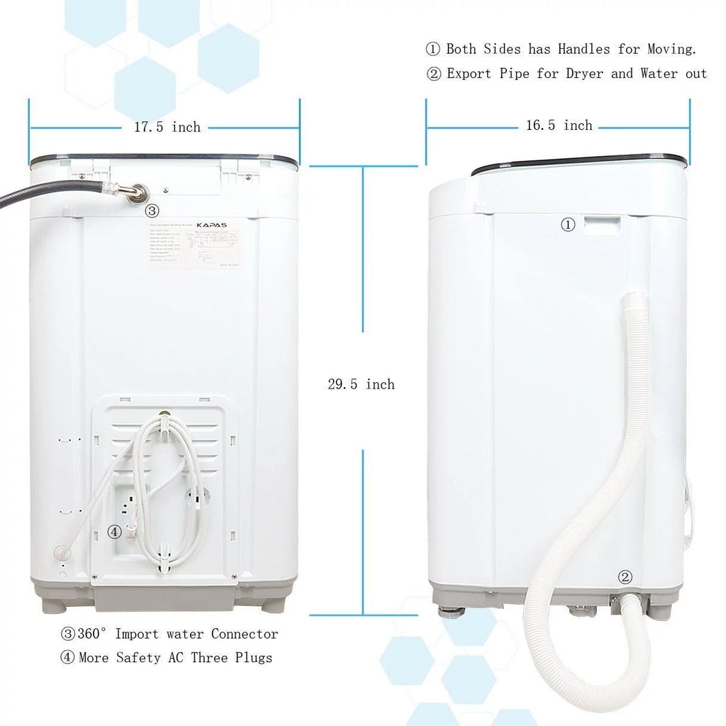Fully Automatic 2-in-1 Compact Washing Machine 8 lbs Capacity U290