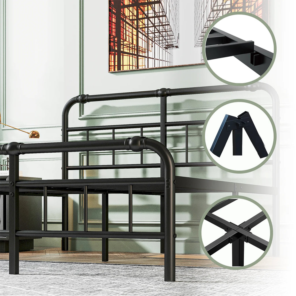 King Bed Frame with Headboard and Footboard G2799