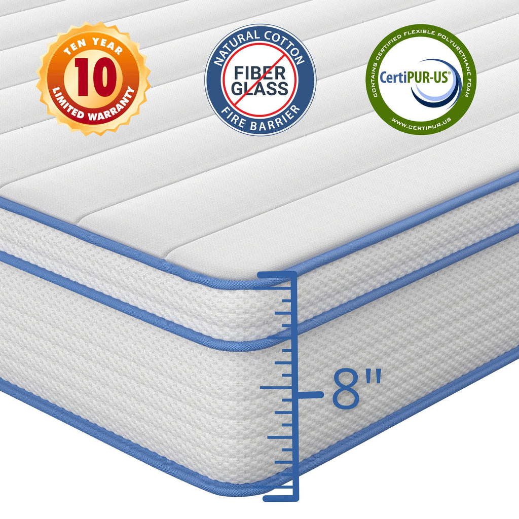8" Hybrid Memory Foam Innerspring Mattress, Medium Firm, Twin C925